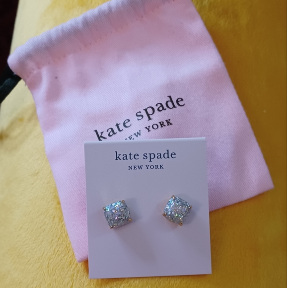 kate spade Jewelry - Barely Worn! Kate Spade White Gemstone Earrings